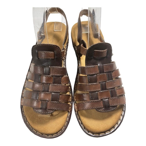 Naturalizer Pompano Women's 10N Brown Leather Slingback Sandals Shoes - Picture 3 of 10